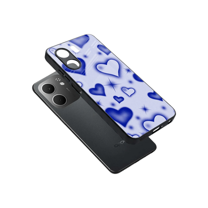 Celestial Hearts sleek oppo a5x 5g cover with tempered glass back and TPU edges
