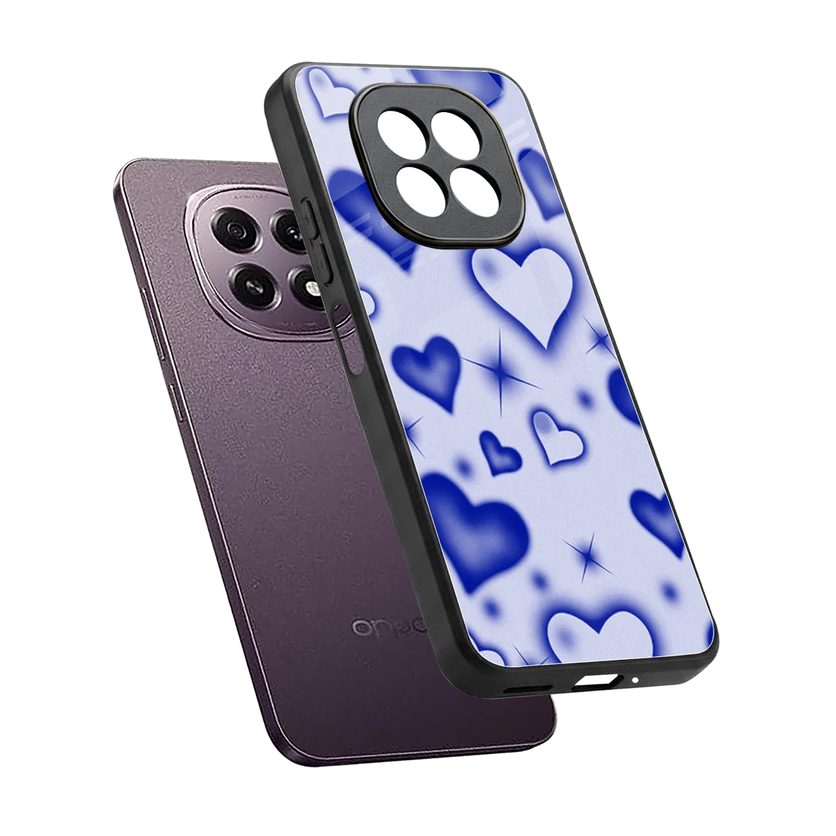 Celestial Hearts sleek oppo f29 5g cover with tempered glass back and TPU edges