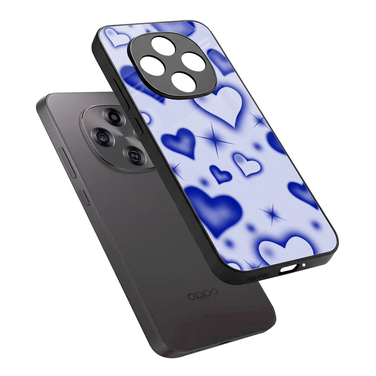 Celestial Hearts sleek oppo f31 pro 5g cover with tempered glass back and TPU edges