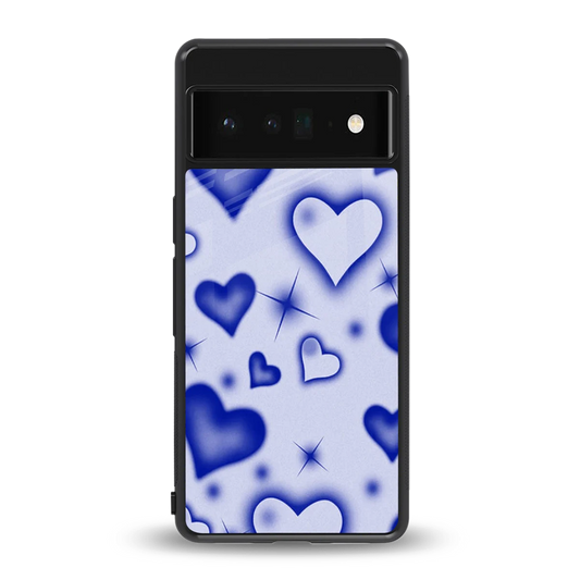 Celestial Hearts back phone cover | glass case for google pixel 6 pro