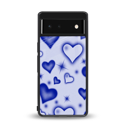 Celestial Hearts back phone cover | glass case for google pixel 6