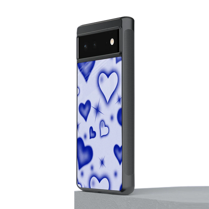 Celestial Hearts stylish phone case for google pixel 6a | glossy glass and slim fit