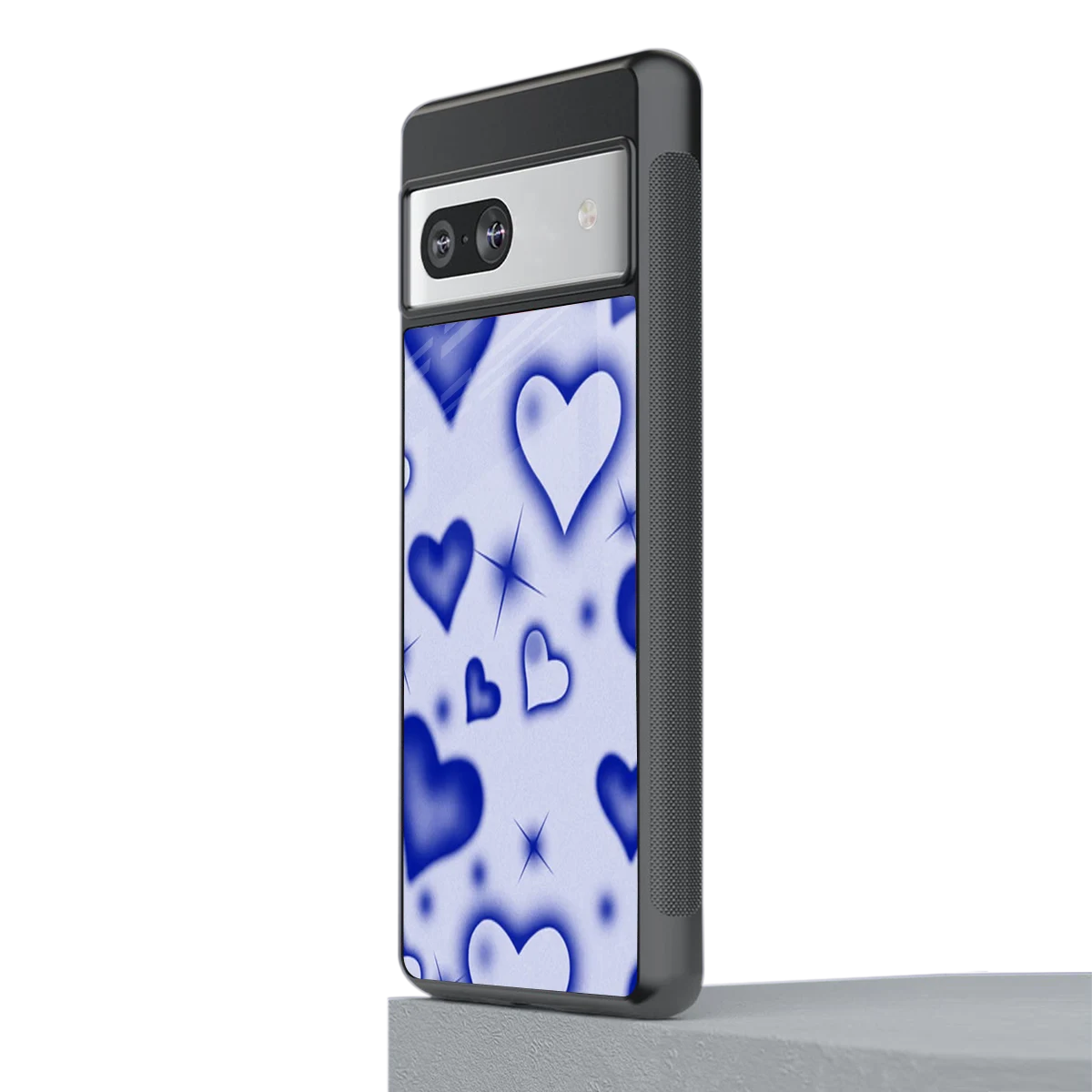 Celestial Hearts stylish phone case for google pixel 7a | glossy glass and slim fit