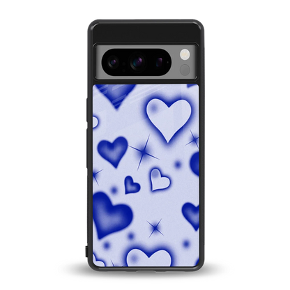 Celestial Hearts back phone cover | glass case for google pixel 8 pro