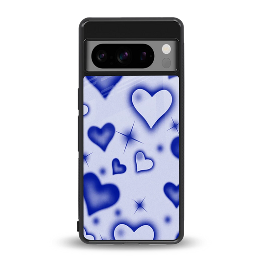 Celestial Hearts back phone cover | glass case for google pixel 8 pro