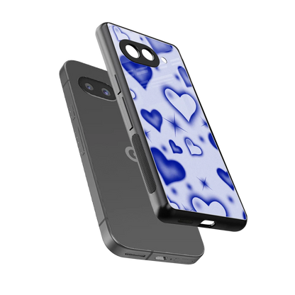Celestial Hearts sleek google pixel 10a cover with tempered glass back and TPU edges