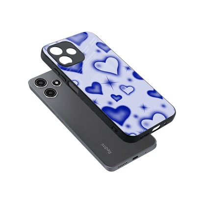 Celestial Hearts sleek redmi 12 5g cover with tempered glass back and TPU edges
