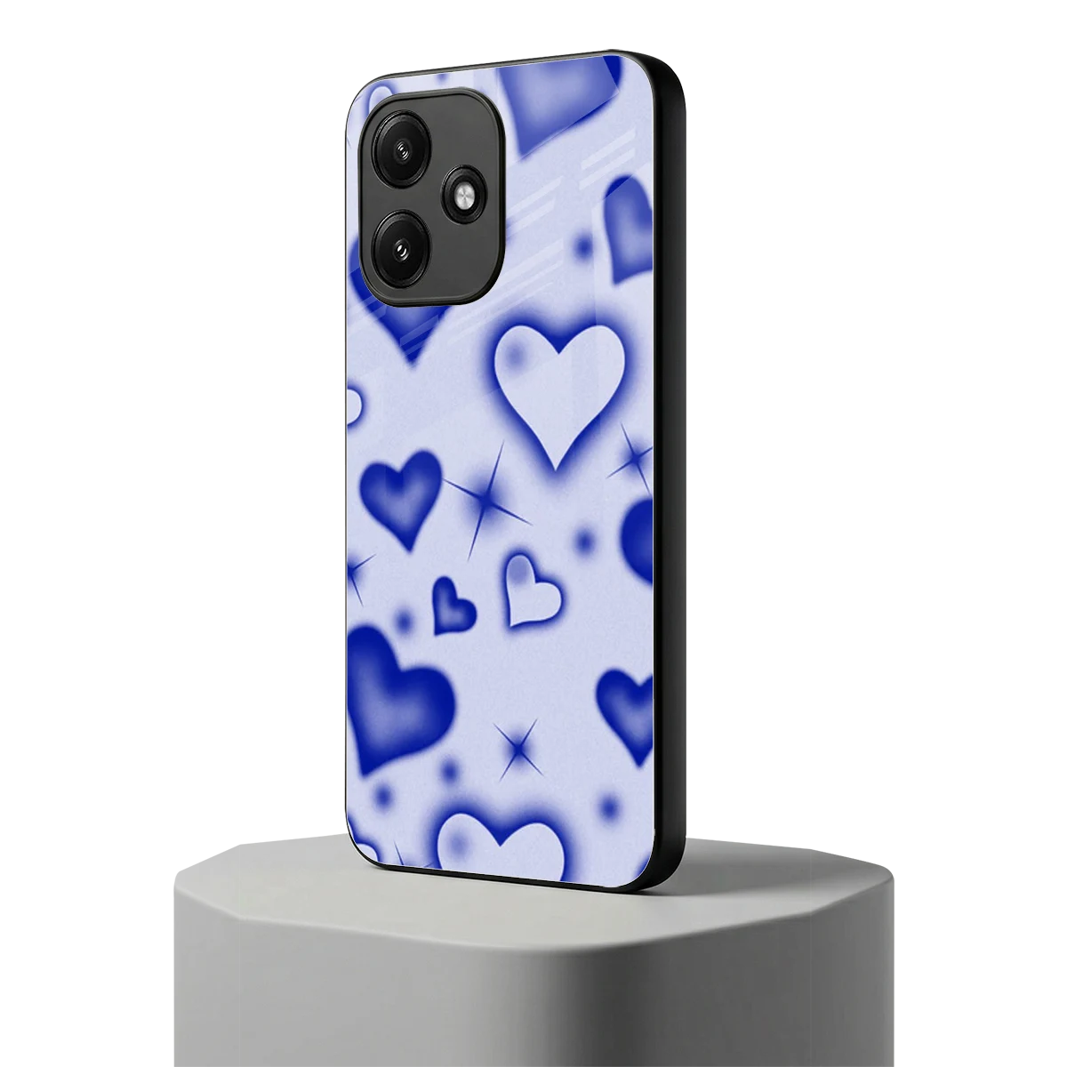 Celestial Hearts redmi 12 5g mobile cover | shockproof glass phone case