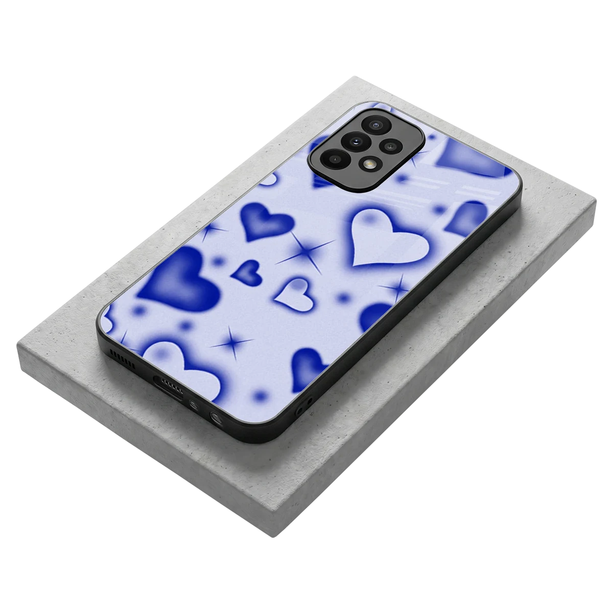 Celestial Hearts stylish phone case for samsung galaxy a23 | glossy glass and slim fit