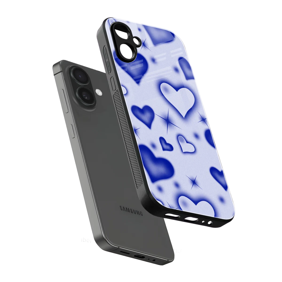 Celestial Hearts sleek samsung galaxy a06 5g cover with tempered glass back and TPU edges