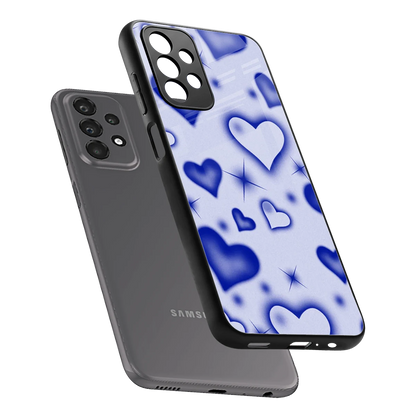 Celestial Hearts sleek samsung galaxy a23 cover with tempered glass back and TPU edges