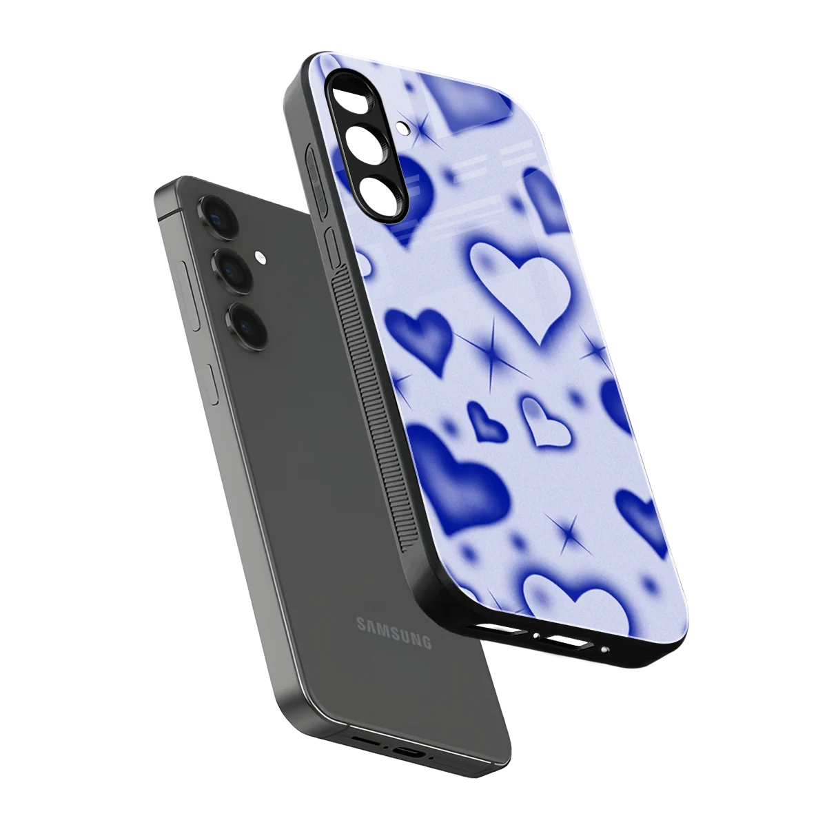 Celestial Hearts sleek samsung galaxy a16 5g cover with tempered glass back and TPU edges