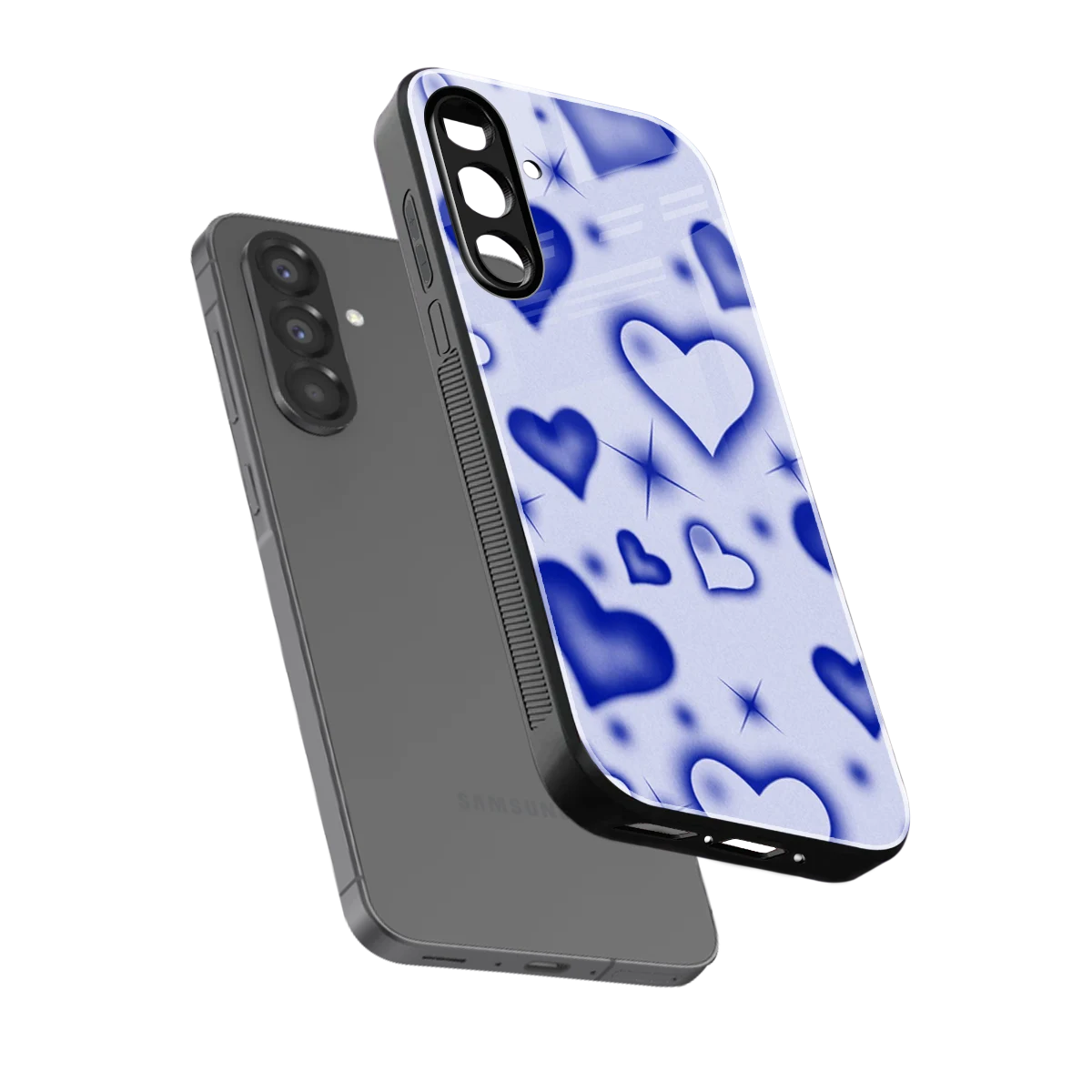 Celestial Hearts sleek samsung galaxy a17 5g cover with tempered glass back and TPU edges