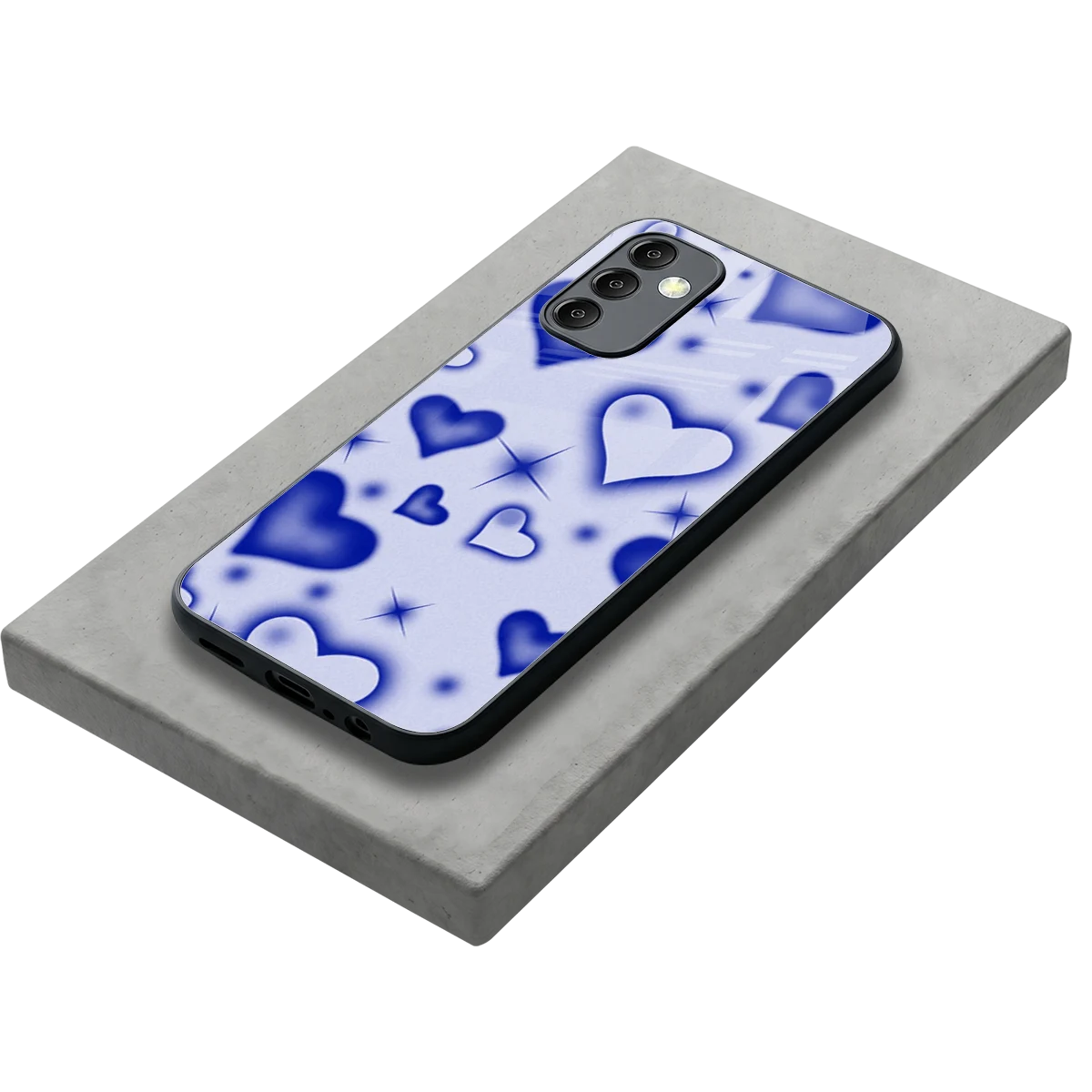 Celestial Hearts stylish phone case for samsung galaxy m14 5g | glossy glass and slim fit