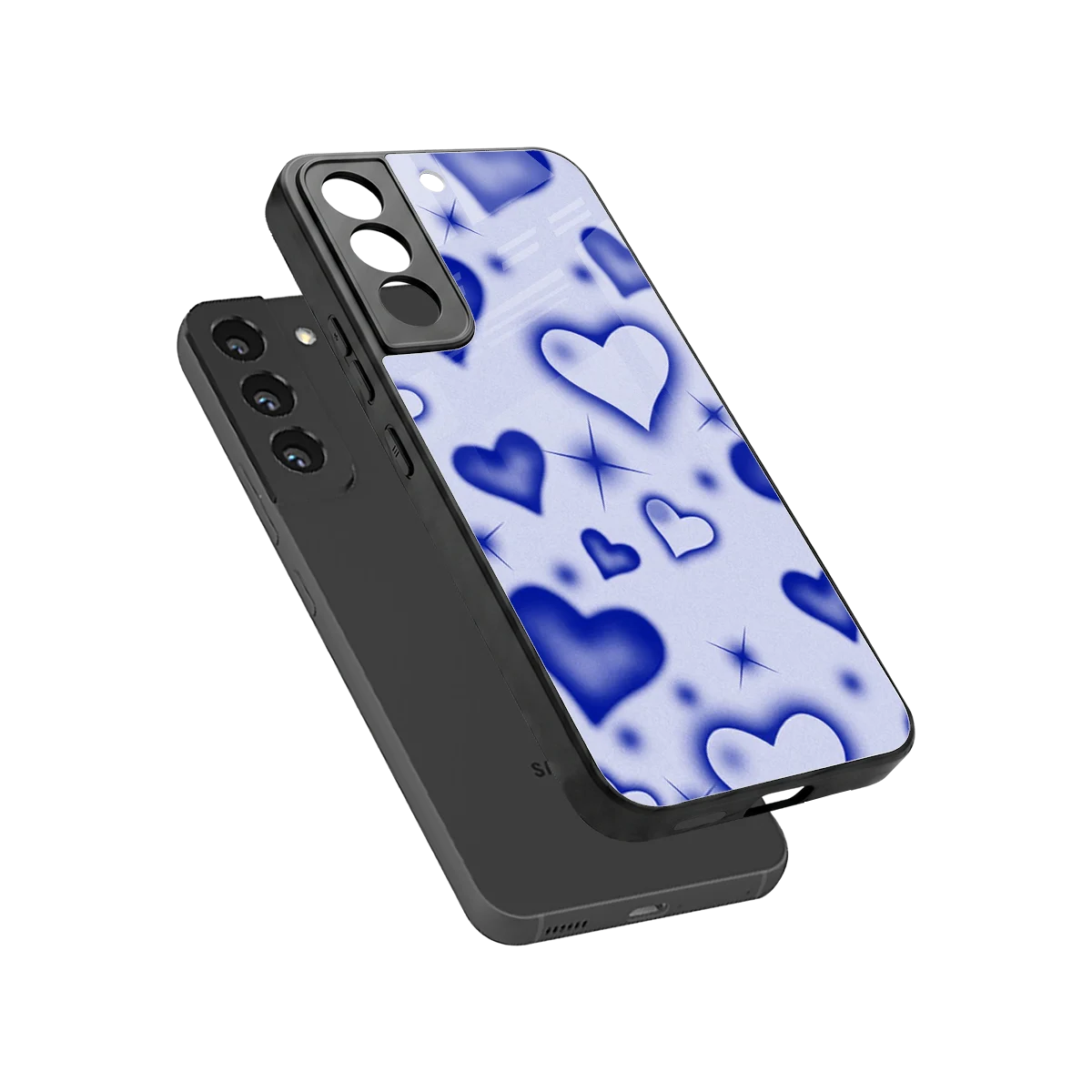 Celestial Hearts sleek samsung galaxy s22 cover with tempered glass back and TPU edges