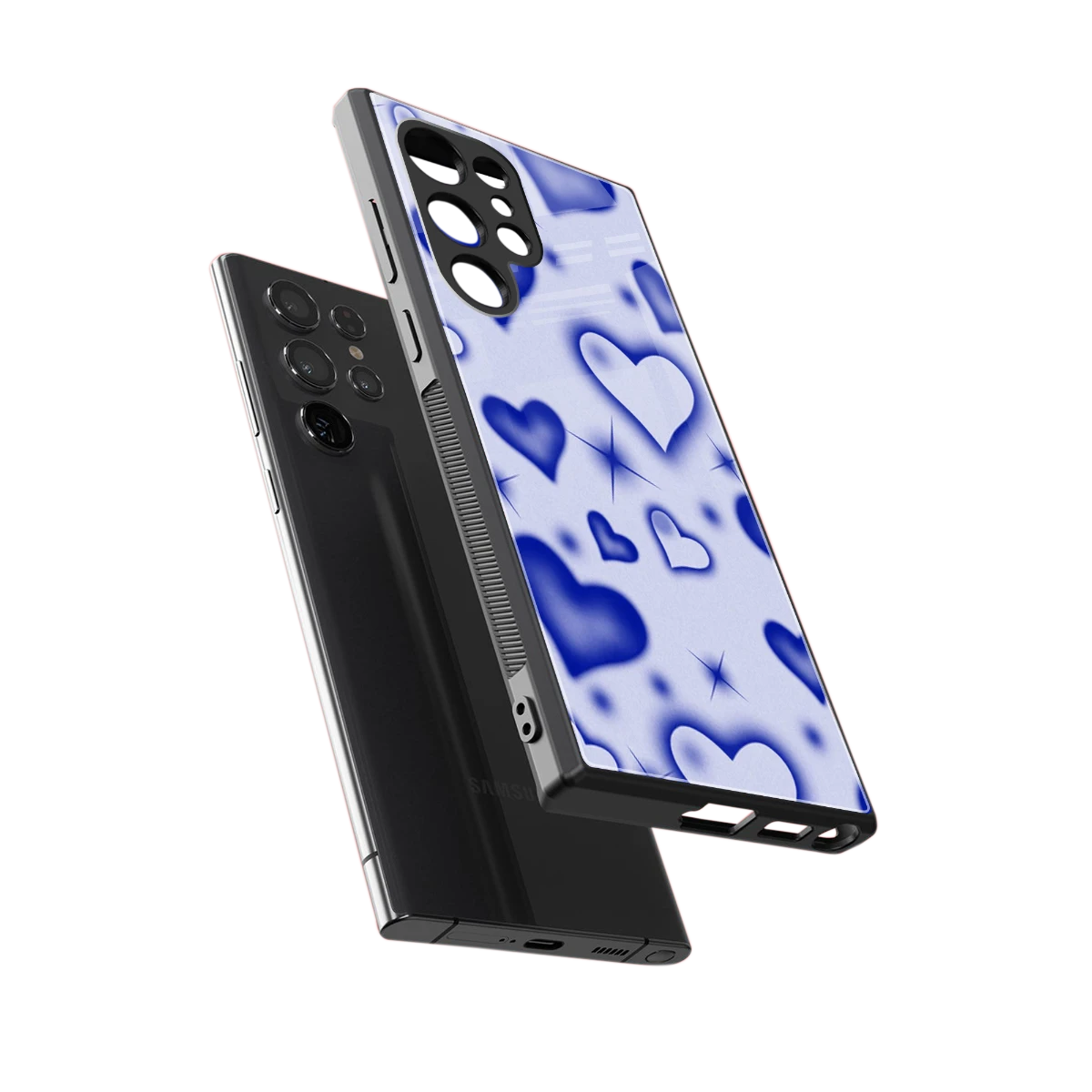 Celestial Hearts sleek samsung galaxy s24 ultra cover with tempered glass back and TPU edges