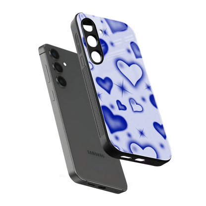 Celestial Hearts sleek samsung galaxy s24 cover with tempered glass back and TPU edges