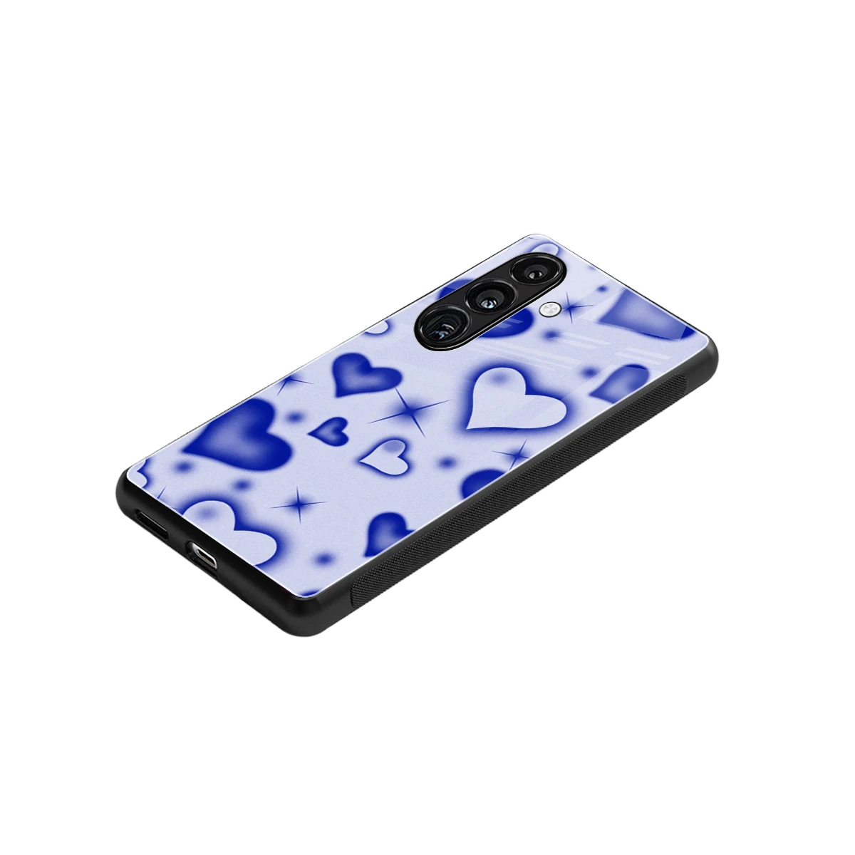 Celestial Hearts stylish phone case for samsung galaxy s25 | glossy glass and slim fit