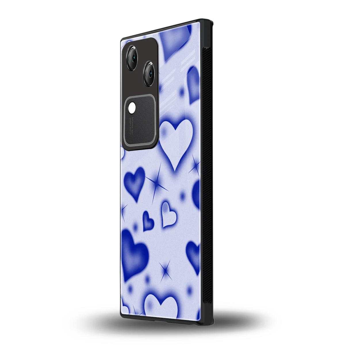 Celestial Hearts vivo v30 mobile cover | shockproof glass phone case