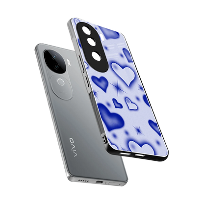 Celestial Hearts sleek vivo v40e cover with tempered glass back and TPU edges