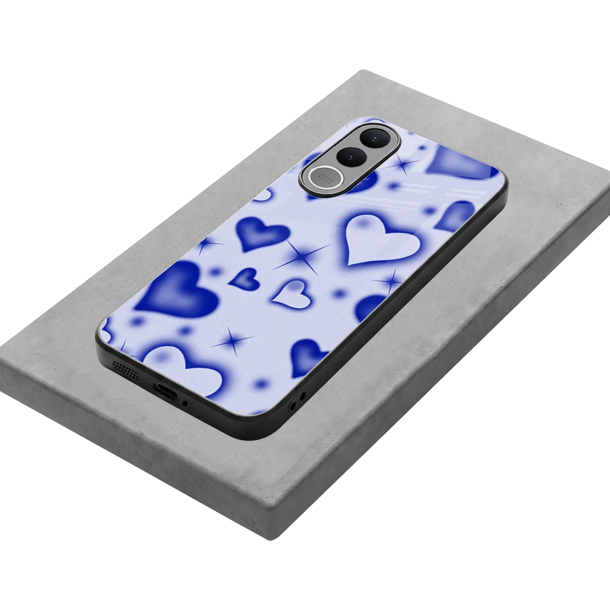 Celestial Hearts stylish phone case for vivo v70 fe | glossy glass and slim fit