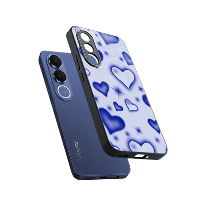 Celestial Hearts sleek vivo v70 fe cover with tempered glass back and TPU edges