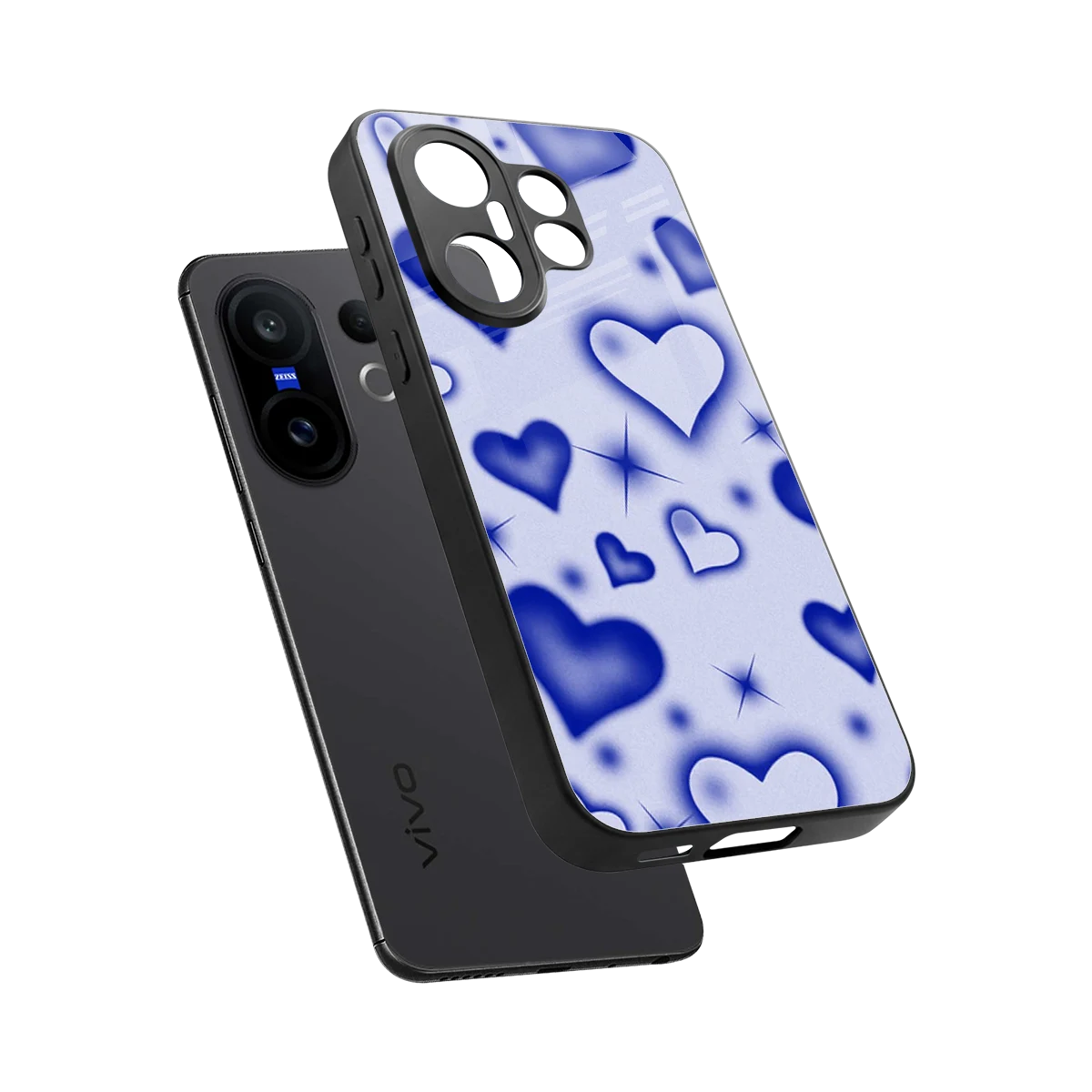 Celestial Hearts sleek vivo x200 fe cover with tempered glass back and TPU edges