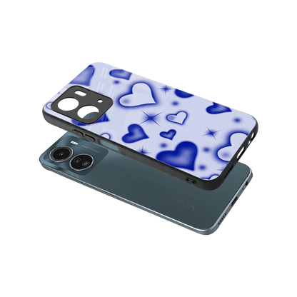 Celestial Hearts sleek vivo y16 cover with tempered glass back and TPU edges
