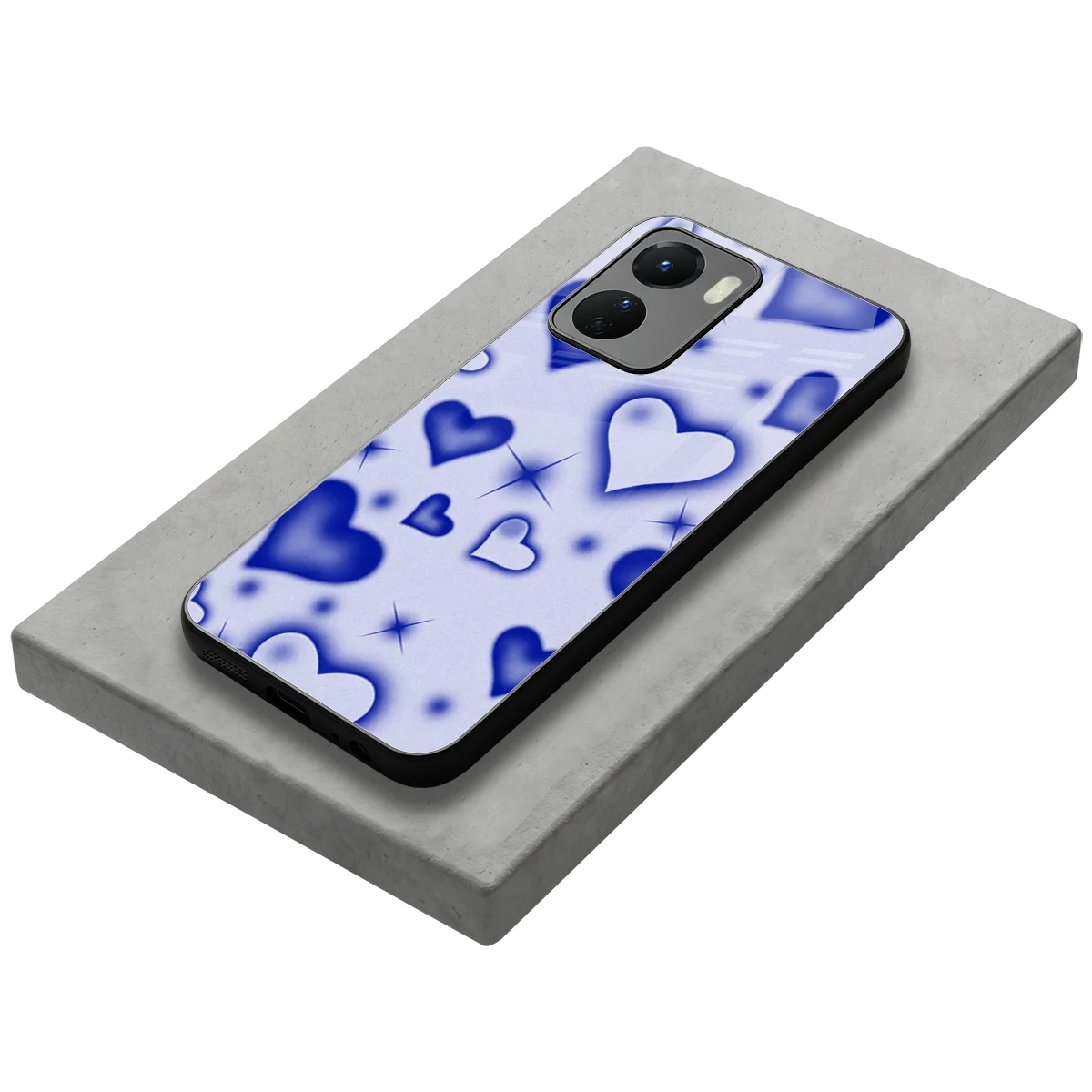 Celestial Hearts stylish phone case for vivo y16 | glossy glass and slim fit
