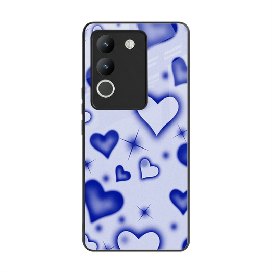Celestial Hearts back phone cover | glass case for vivo y200 5g