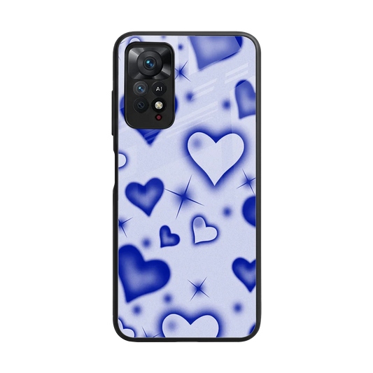 Celestial Hearts back phone cover | glass case for redmi note 11 pro
