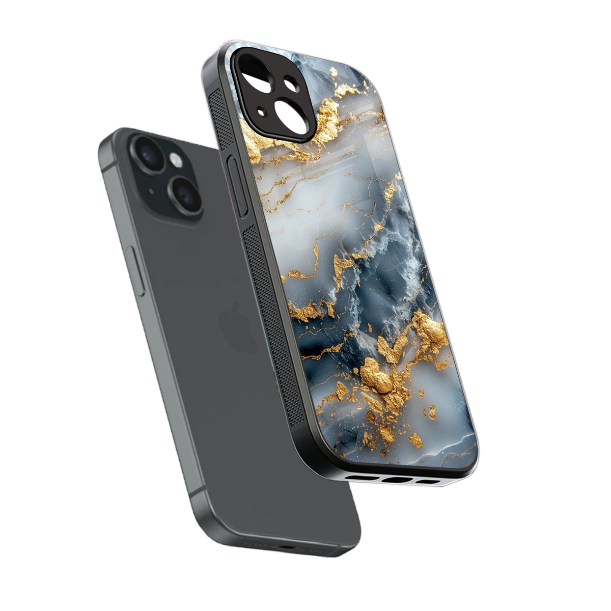 Celestial Marble sleek iphone 13 cover with tempered glass back and TPU edges