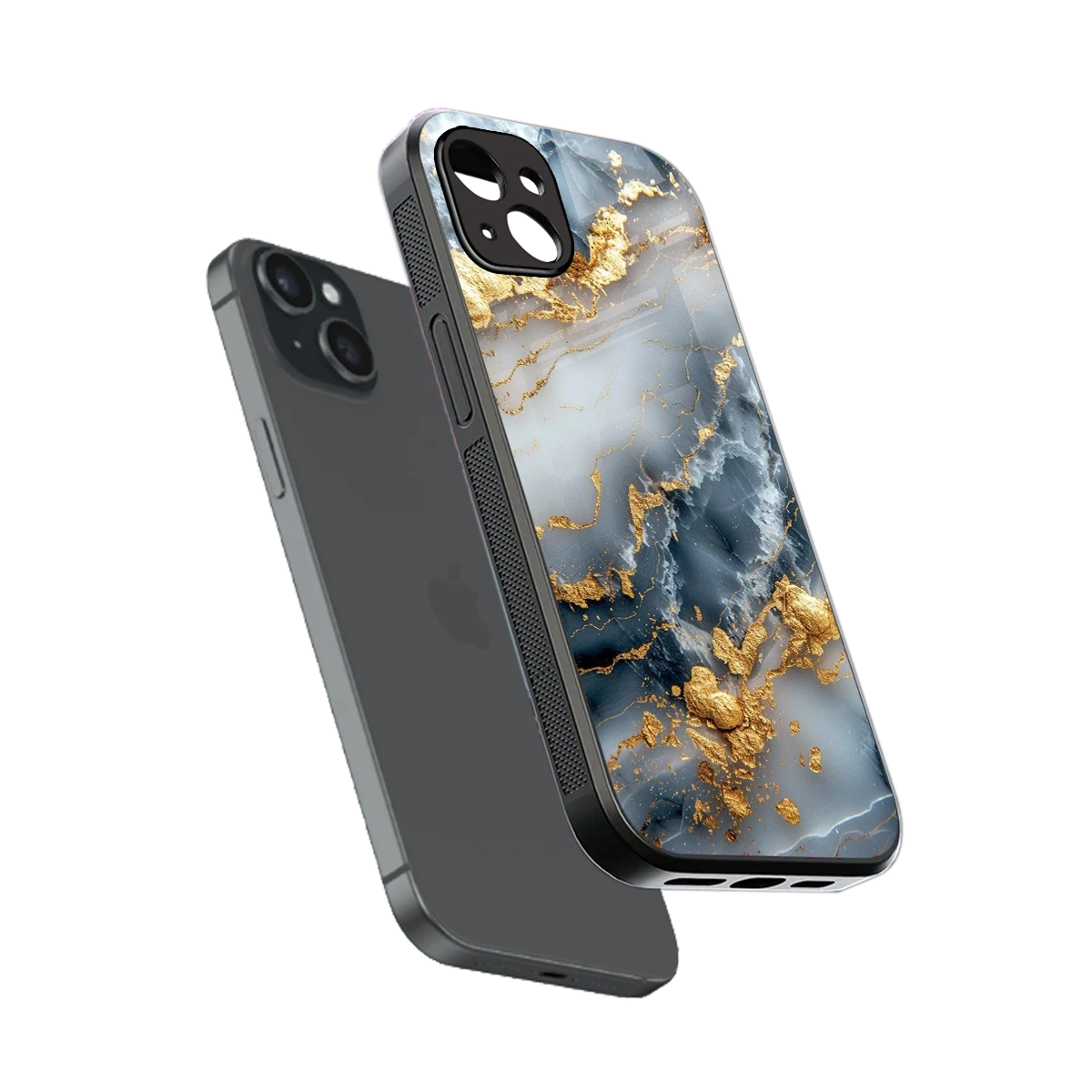 Celestial Marble sleek iphone 14 plus cover with tempered glass back and TPU edges