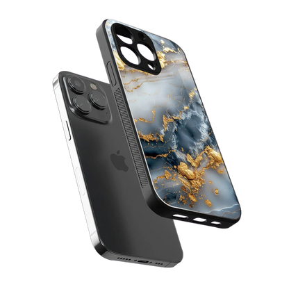 Celestial Marble sleek iphone 15 pro max cover with tempered glass back and TPU edges
