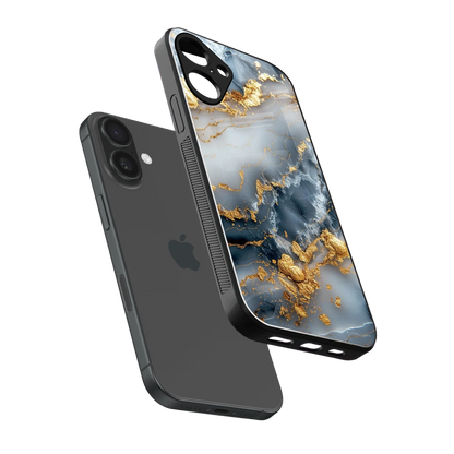 Celestial Marble sleek iphone 16 plus cover with tempered glass back and TPU edges
