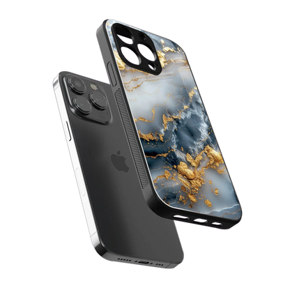 Celestial Marble sleek iphone 16 pro cover with tempered glass back and TPU edges