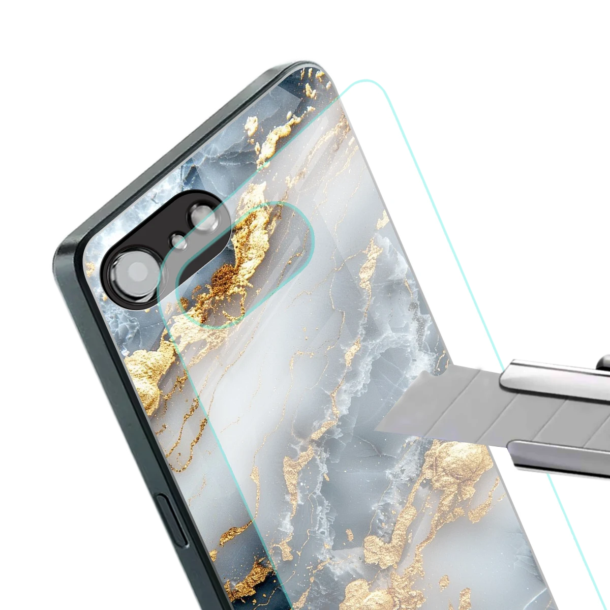 Celestial Marble stylish phone case for iphone 16e | glossy glass and slim fit