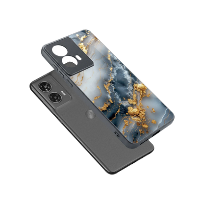Celestial Marble sleek motorola edge 50 fusion cover with tempered glass back and TPU edges