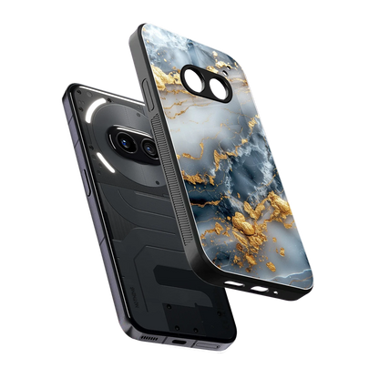 Celestial Marble sleek nothing phone 2a cover with tempered glass back and TPU edges