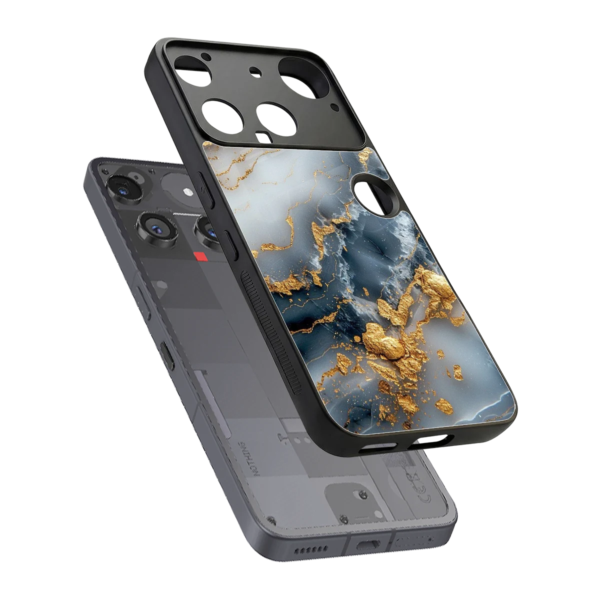 Celestial Marble sleek nothing phone 3 cover with tempered glass back and TPU edges