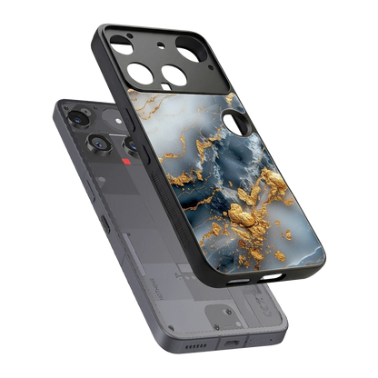 Celestial Marble sleek nothing phone 3 cover with tempered glass back and TPU edges
