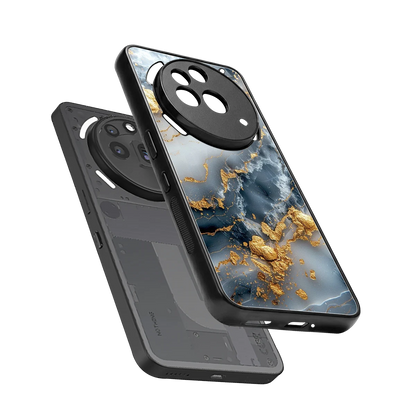Celestial Marble sleek nothing phone 3a pro cover with tempered glass back and TPU edges