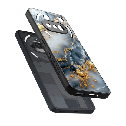 Celestial Marble sleek nothing phone 3a cover with tempered glass back and TPU edges