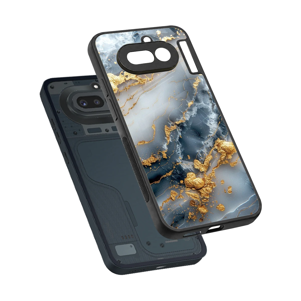 Celestial Marble sleek nothing phone 4a cover with tempered glass back and TPU edges