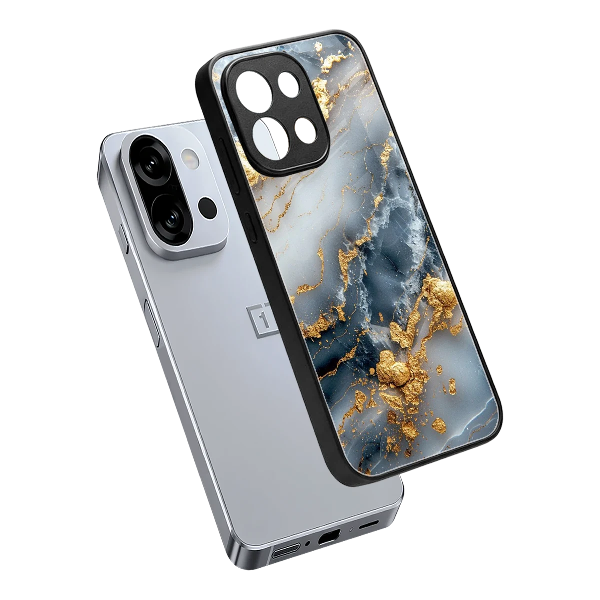 Celestial Marble sleek oneplus 13s cover with tempered glass back and TPU edges