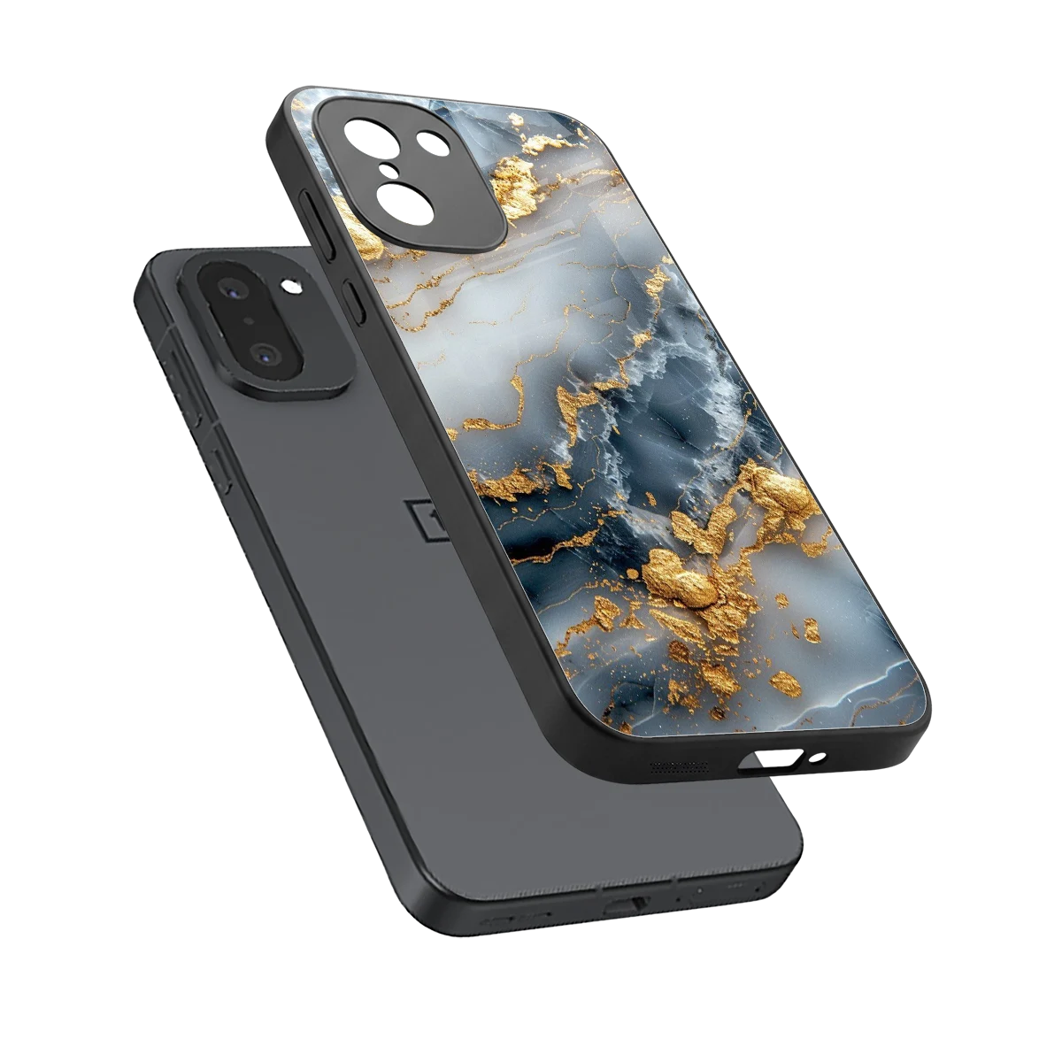 Celestial Marble sleek oneplus 15r cover with tempered glass back and TPU edges