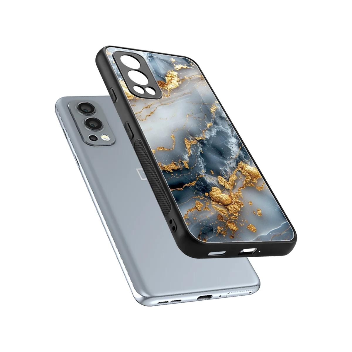 Celestial Marble sleek oneplus nord 2 cover with tempered glass back and TPU edges