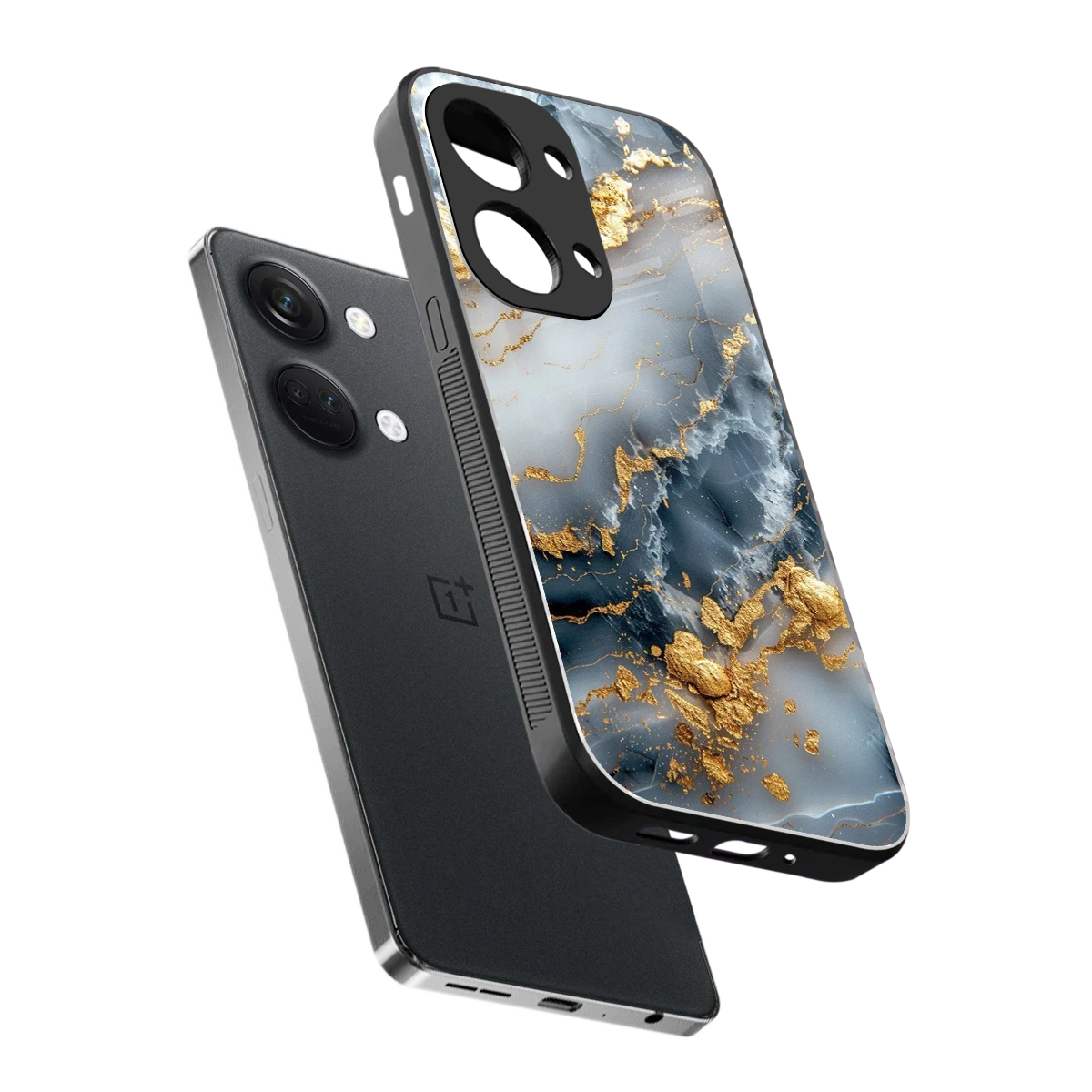 Celestial Marble sleek oneplus nord 3 cover with tempered glass back and TPU edges