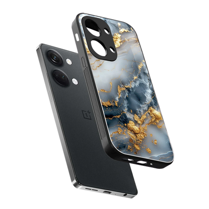 Celestial Marble sleek oneplus nord 3 cover with tempered glass back and TPU edges