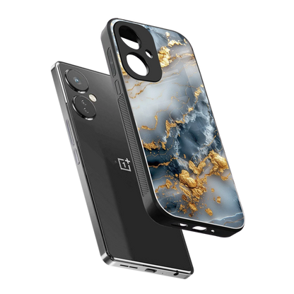 Celestial Marble sleek oneplus nord ce 3 cover with tempered glass back and TPU edges